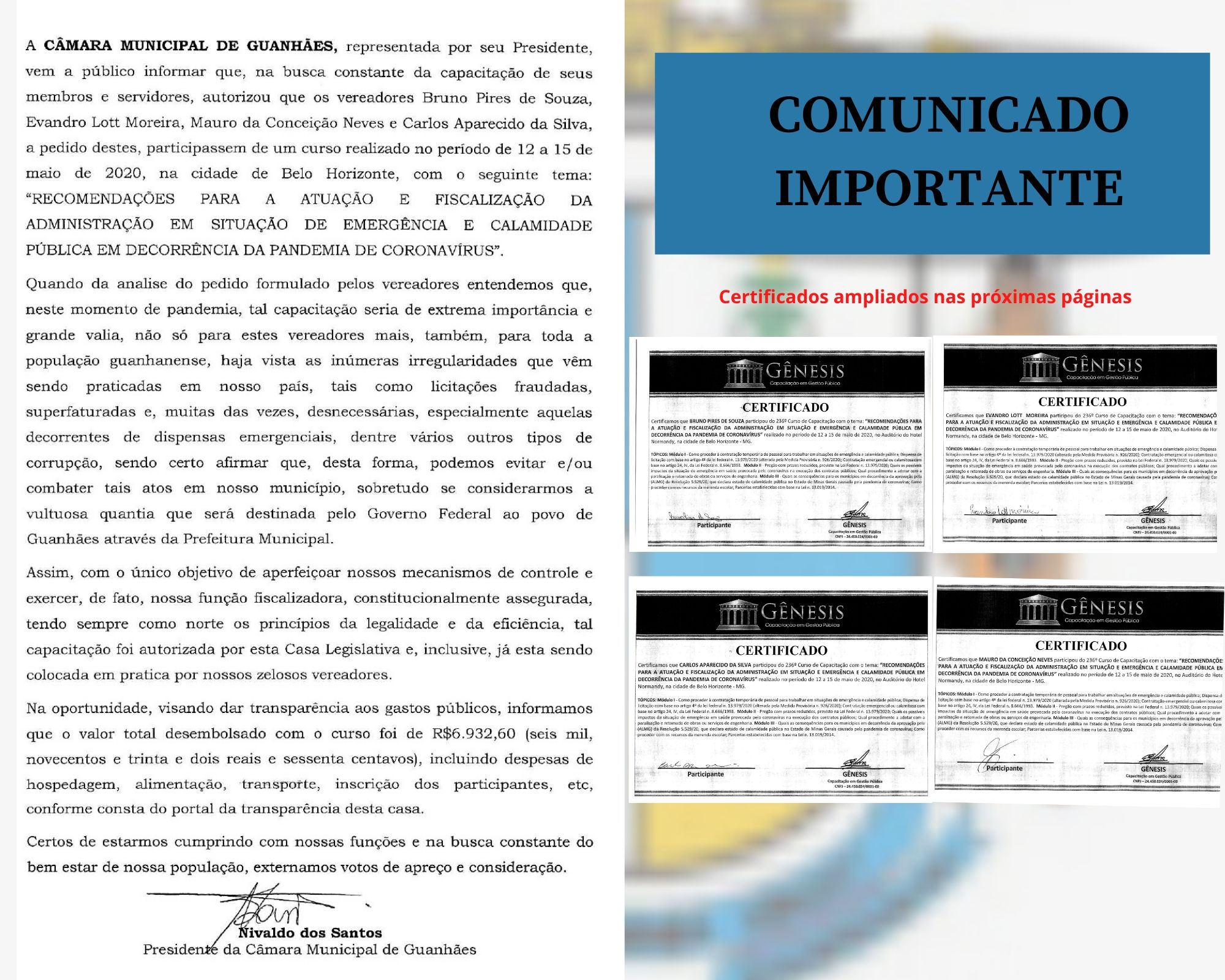 Comunicado Importante