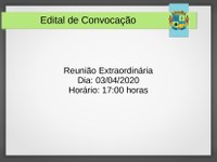 Edital de Convocação - Reunião Extraordinária