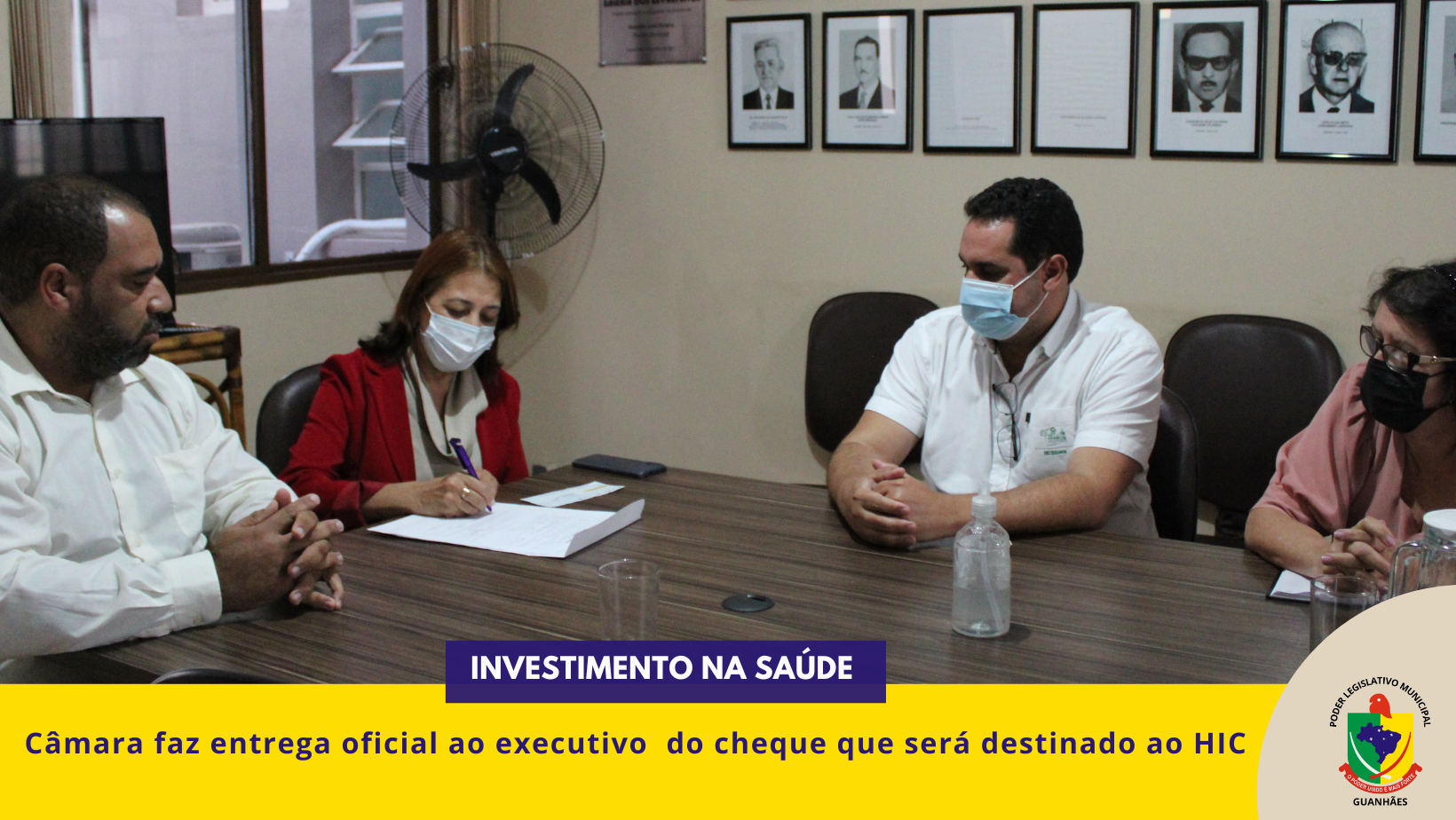 INVESTIMENTO NA SAÚDE : Câmara faz entrega oficial ao executivo  do cheque que será destinado ao HIC 