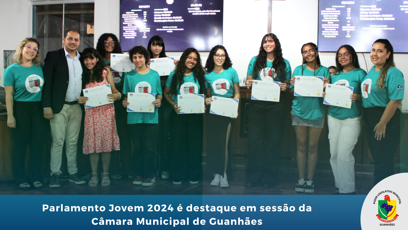 Parlamento Jovem 2024 é destaque em sessão da Câmara Municipal de Guanhães 